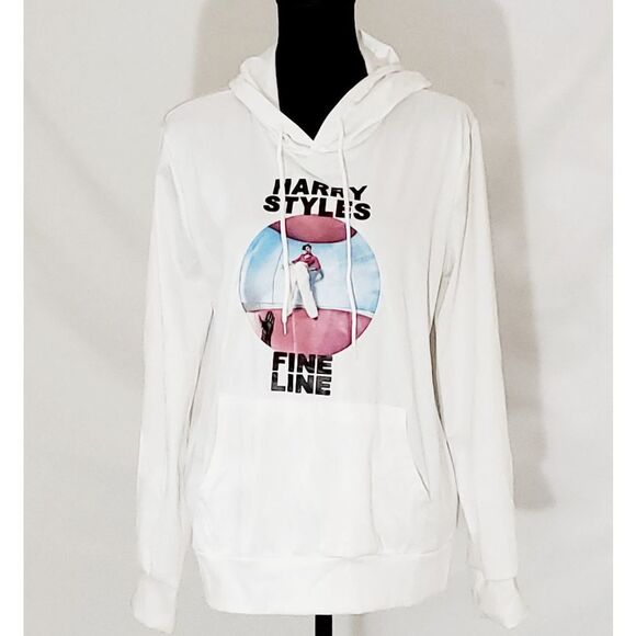 Harry Styles Fine Line Love on Tour White Pull-over Long Sleeve Pocket Drawstrin - Picture 1 of 7